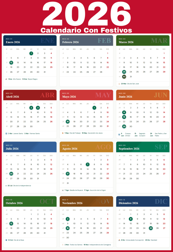 calendario 2026