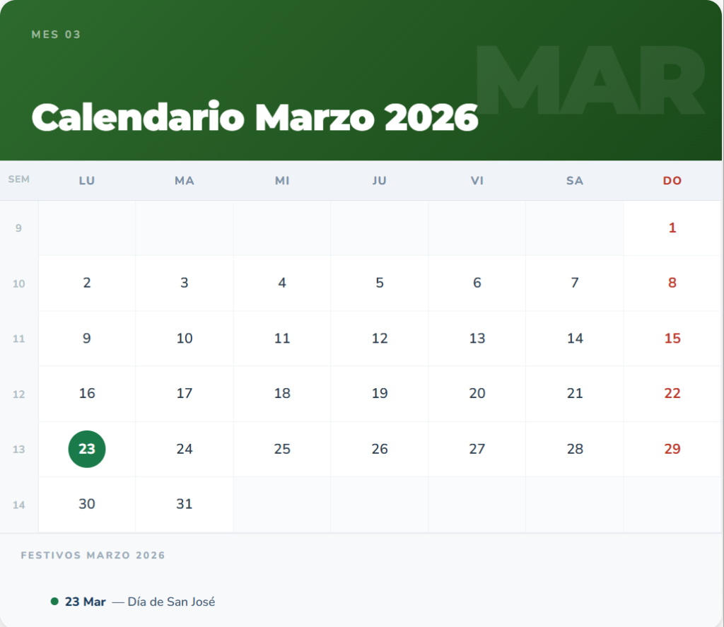 calendario marzo 2026 1 calendario marzo 2026